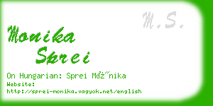 monika sprei business card